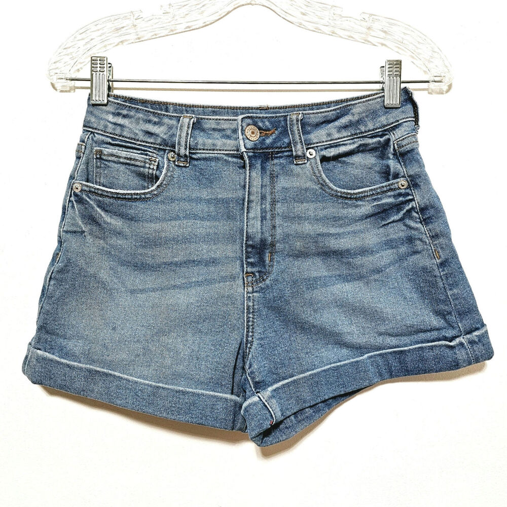 American Eagle Jean Mom Shorts Stretch Size 0 Casual Preppy